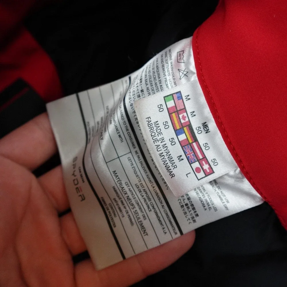 Spyder Snow Pants Mens Medium Red Insulated Ski Snowboard Bibs Suspenders